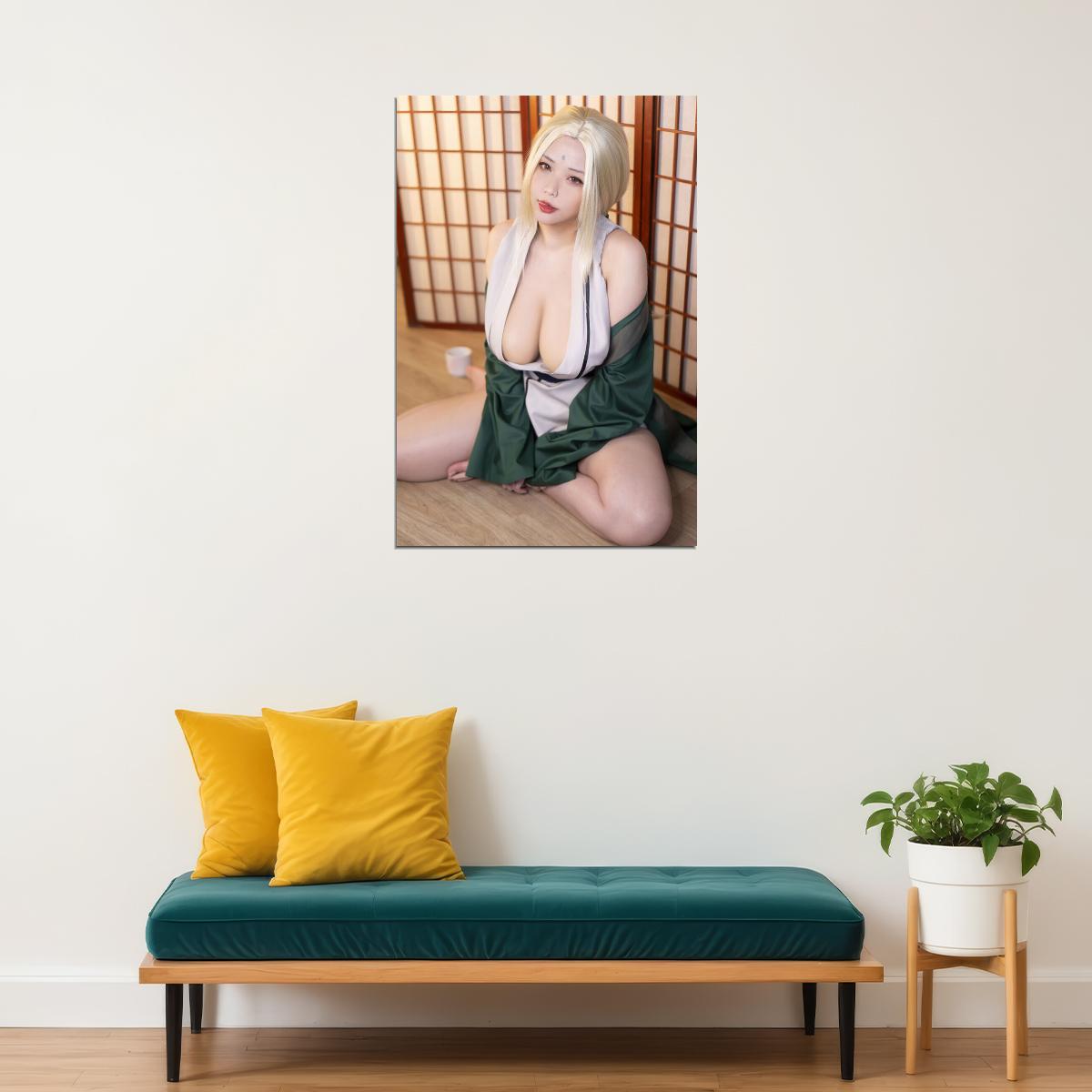 Tsunade Anime Cosplay Hot Girl Woman Beautiful Model Poster Wall Art Print Home Wall Decor - xonomax