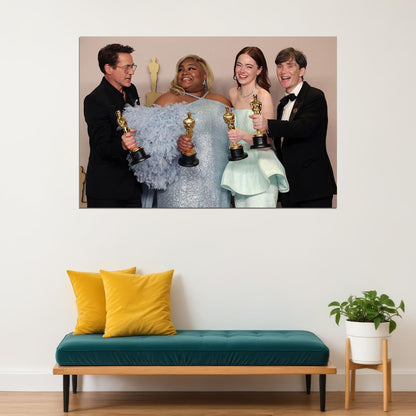 Cillian Murphy Robert Downey Emma Stone Da'vine Joy Randolph Best Actors Award Poster Wall Art Print Home Wall Decor - xonomax