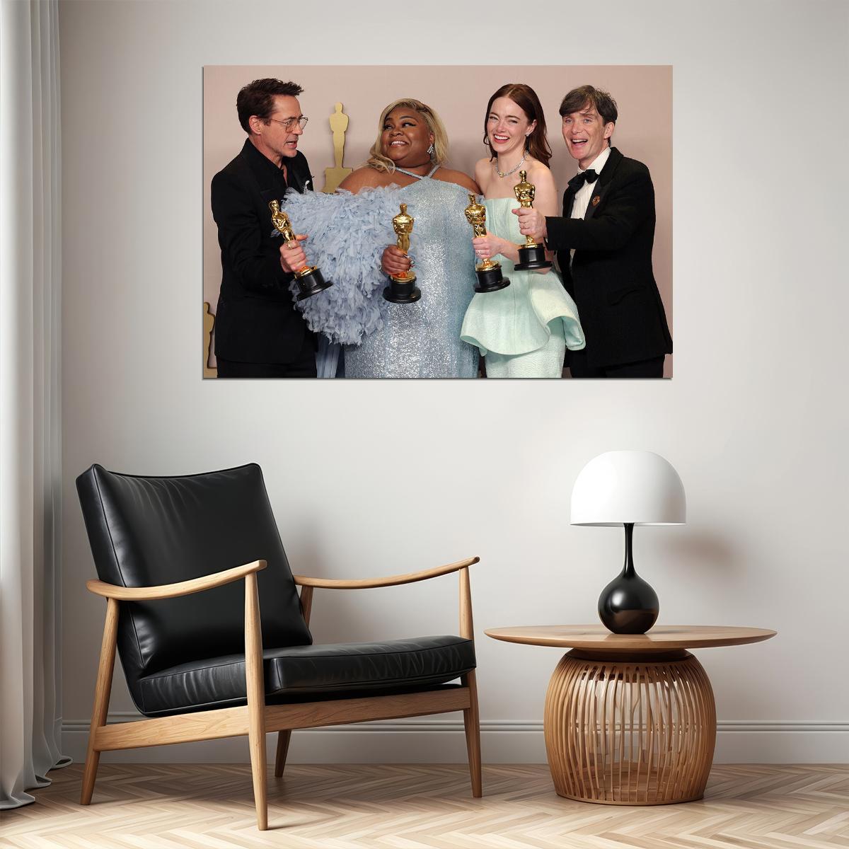 Cillian Murphy Robert Downey Emma Stone Da'vine Joy Randolph Best Actors Award Poster Wall Art Print Home Wall Decor - xonomax