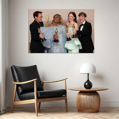 Cillian Murphy Robert Downey Emma Stone Da'vine Joy Randolph Best Actors Award Poster Wall Art Print Home Wall Decor - xonomax