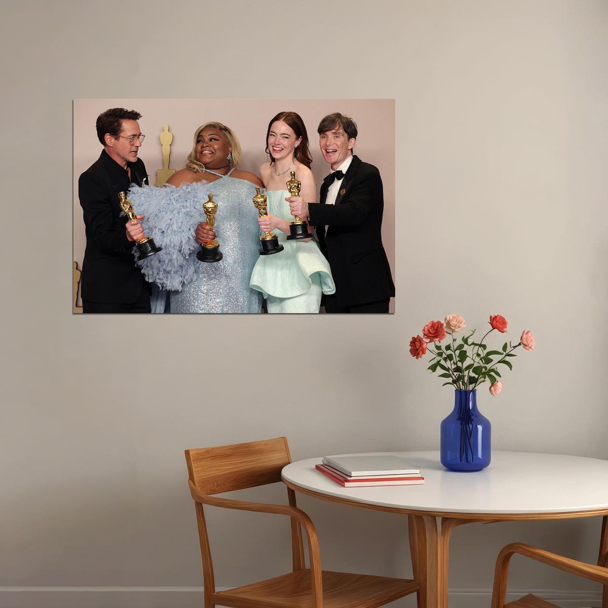 Cillian Murphy Robert Downey Emma Stone Da'vine Joy Randolph Best Actors Award Poster Wall Art Print Home Wall Decor - xonomax