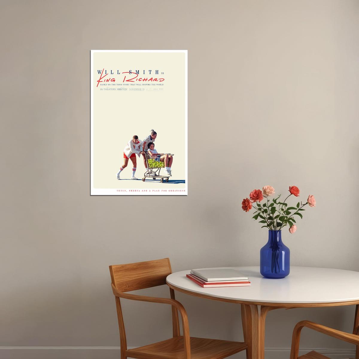 King Richard Biography Drama Sports Cinema Movie Poster Wall Art Print Home Wall Decor - xonomax