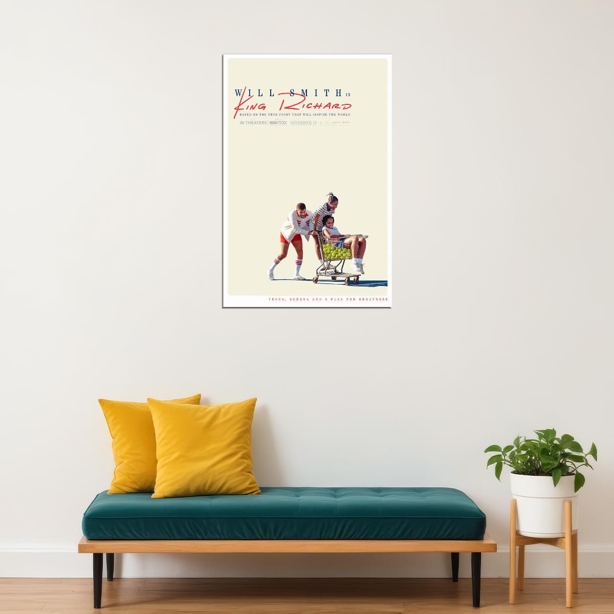 King Richard Biography Drama Sports Cinema Movie Poster Wall Art Print Home Wall Decor - xonomax