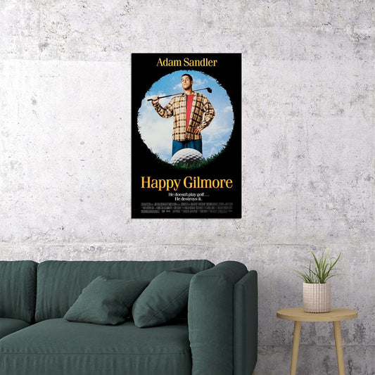 Happy Gilmore Comedy Sports Cinema Film Movie Gift Poster Wall Art Print Home Wall Decor - xonomax