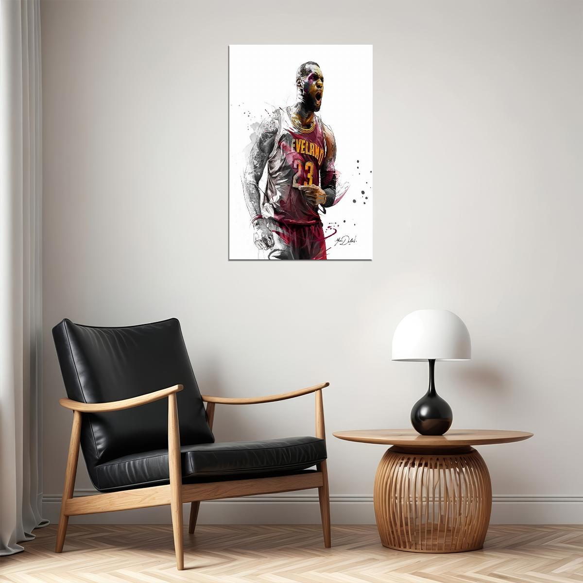 Lebron James Cleveland Basketball Player Sports Poster Wall Art Print Home Wall Decor - xonomax