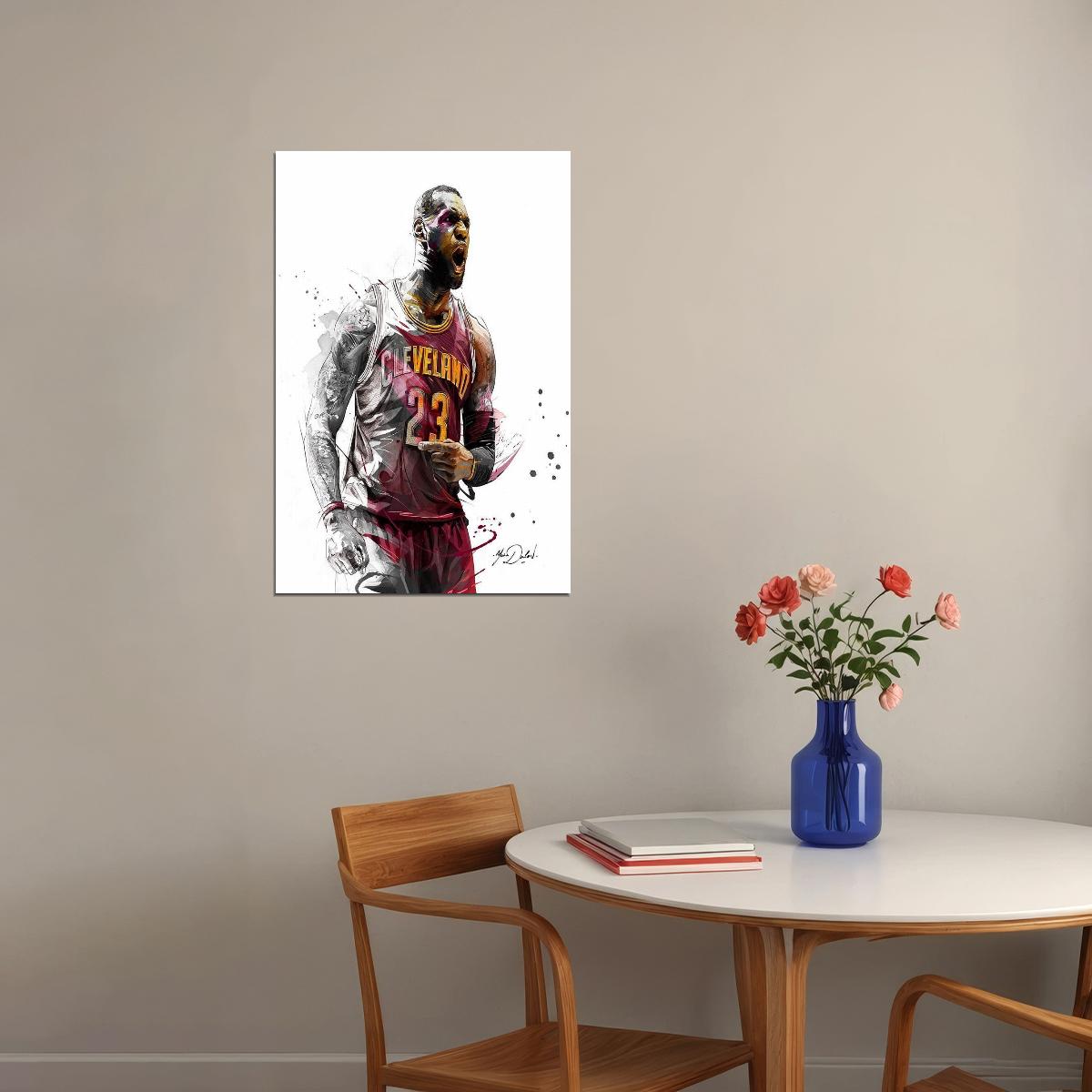 Lebron James Cleveland Basketball Player Sports Poster Wall Art Print Home Wall Decor - xonomax