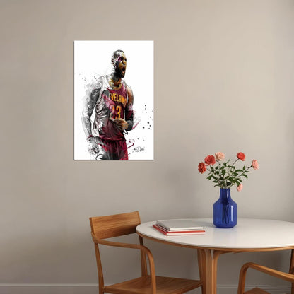 Lebron James Cleveland Basketball Player Sports Poster Wall Art Print Home Wall Decor - xonomax