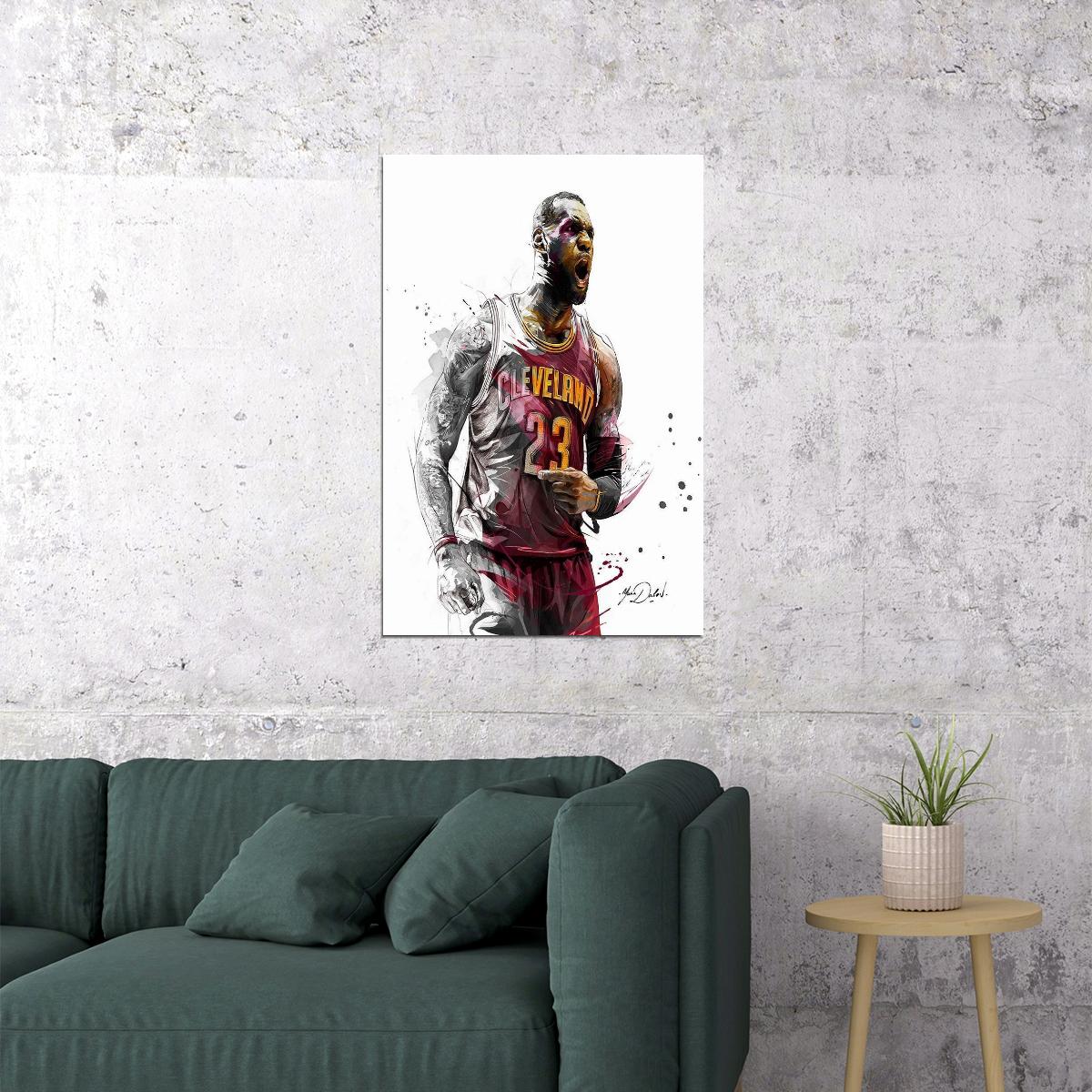 Lebron James Cleveland Basketball Player Sports Poster Wall Art Print Home Wall Decor - xonomax