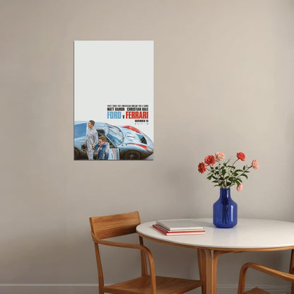 Ford V Ferrari Movie Christian Bale Car Action Poster Wall Art Print Home Wall Decor - xonomax