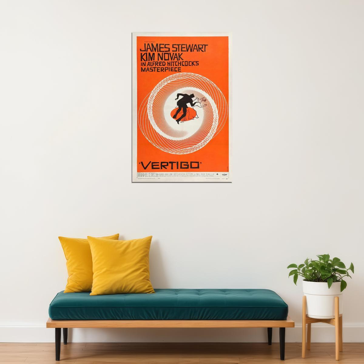 Vertigo Mystery Thriller Classic Movie Film Poster Wall Art Print Home Wall Decor - xonomax