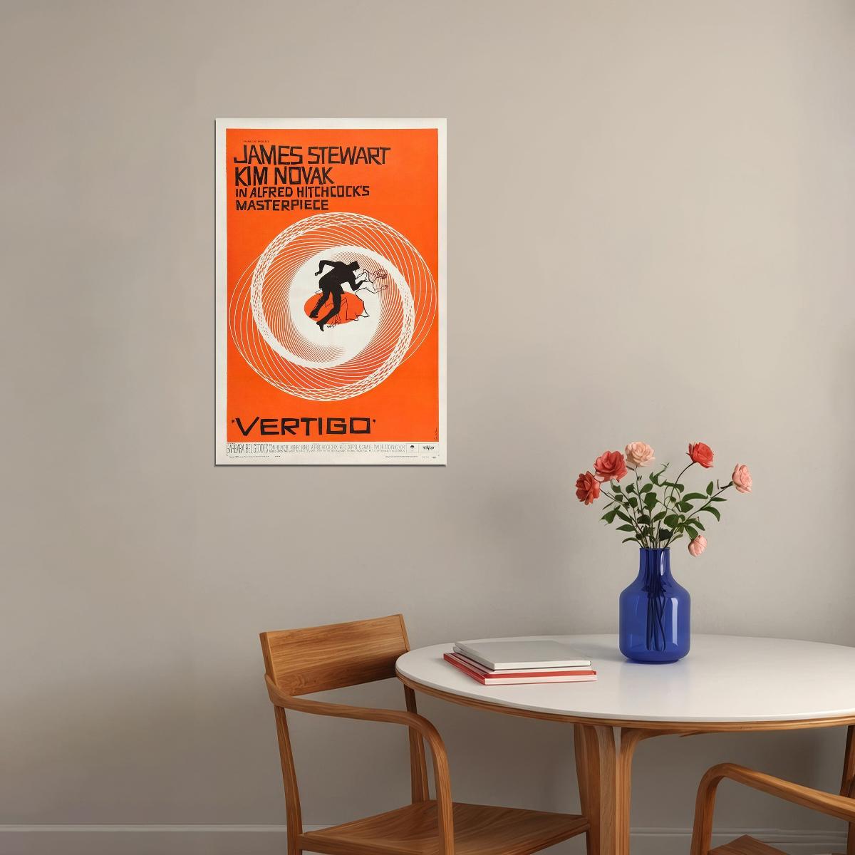 Vertigo Mystery Thriller Classic Movie Film Poster Wall Art Print Home Wall Decor - xonomax