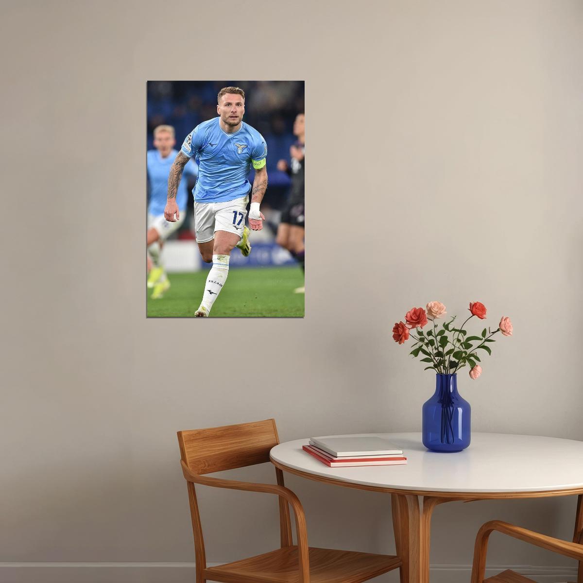 Ciro Immobile Lazio Football Soccer Athlete Sports Poster Wall Art Print Home Wall Decor - xonomax