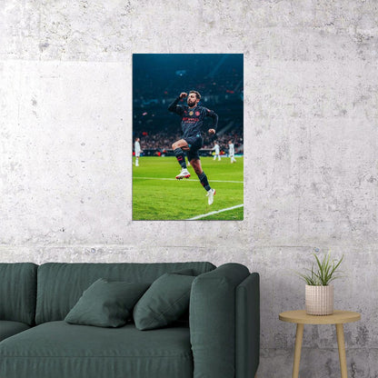 Bernardo Silva Manchester City Football Soccer Athlete Poster Wall Art Print Home Wall Decor - xonomax