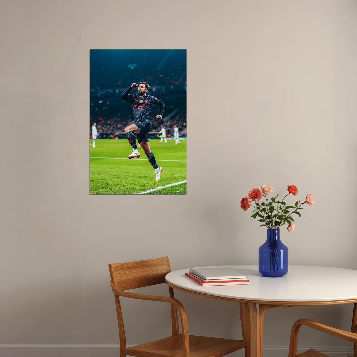 Bernardo Silva Manchester City Football Soccer Athlete Poster Wall Art Print Home Wall Decor - xonomax