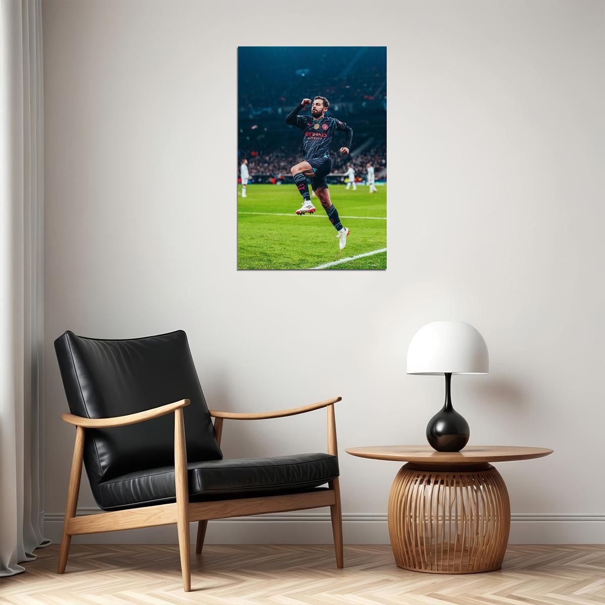 Bernardo Silva Manchester City Football Soccer Athlete Poster Wall Art Print Home Wall Decor - xonomax