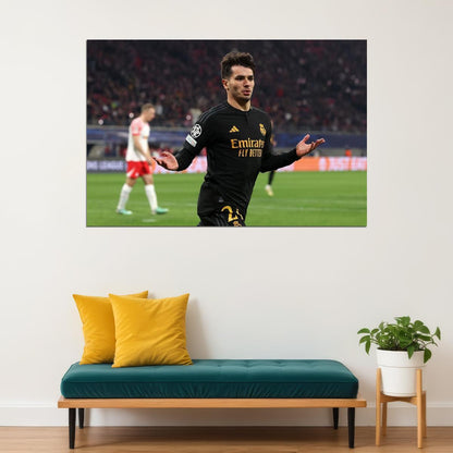 Brahim Diaz Real Madrid Football Soccer Athlete Sport Poster Wall Art Print Home Wall Decor - xonomax