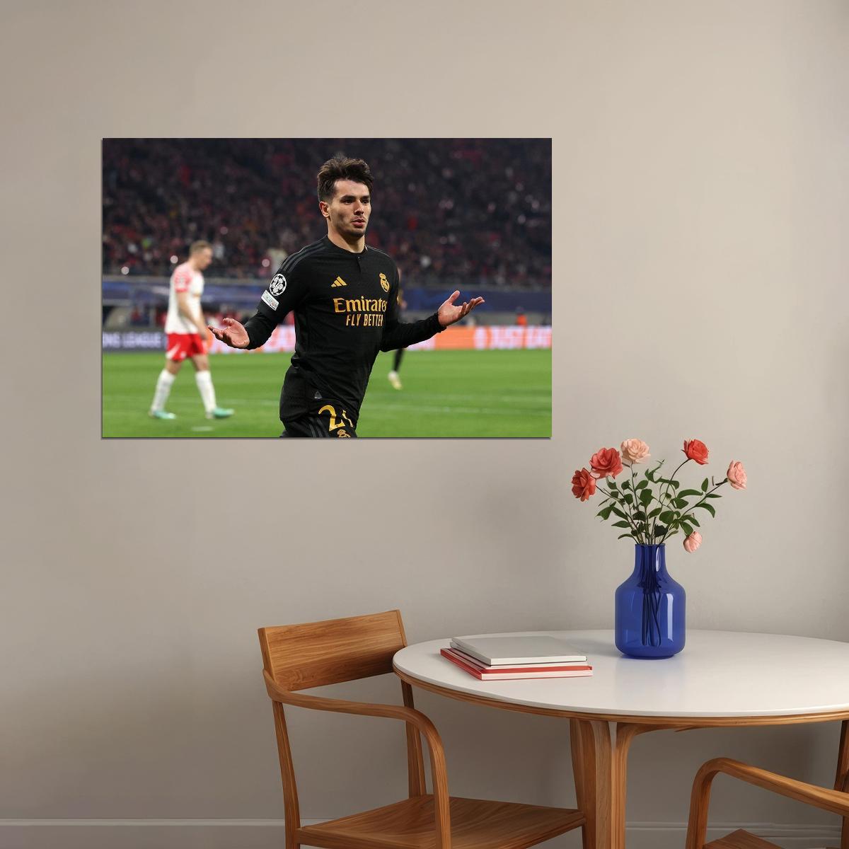 Brahim Diaz Real Madrid Football Soccer Athlete Sport Poster Wall Art Print Home Wall Decor - xonomax
