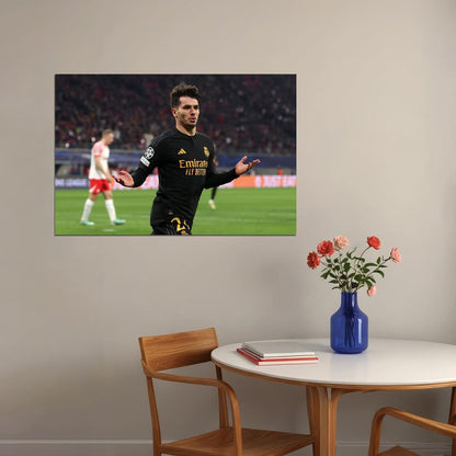 Brahim Diaz Real Madrid Football Soccer Athlete Sport Poster Wall Art Print Home Wall Decor - xonomax