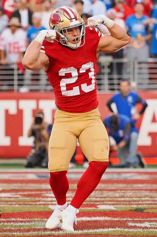 Mccaffrey San Francisco Detroit Touchdown Football Playoff Poster Wall Art Print Home Wall Decor - xonomax