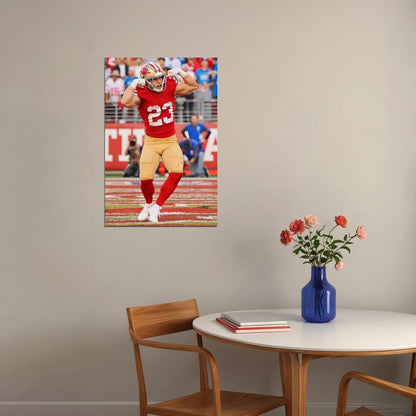 Mccaffrey San Francisco Detroit Touchdown Football Playoff Poster Wall Art Print Home Wall Decor - xonomax