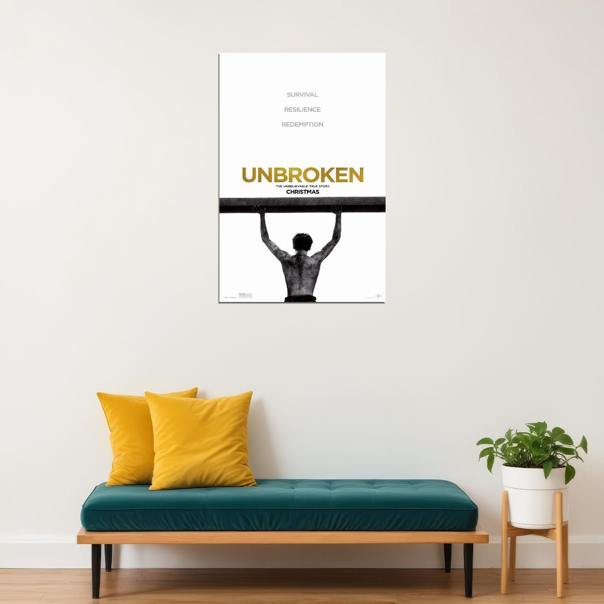 Unbroken Biography Drama Classic Movie Cinema Film Poster Wall Art Print Home Wall Decor