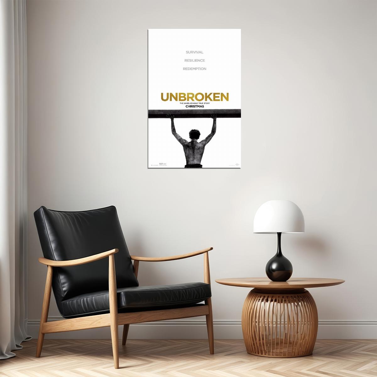 Unbroken Biography Drama Classic Movie Cinema Film Poster Wall Art Print Home Wall Decor