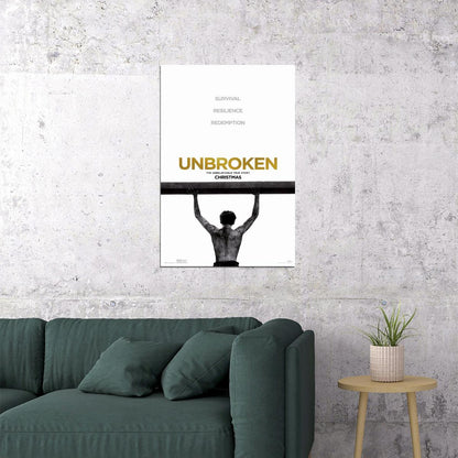 Unbroken Biography Drama Classic Movie Cinema Film Poster Wall Art Print Home Wall Decor