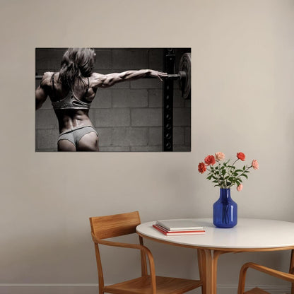 Bodybuilding Sport Muscular Woman Motivational Saying Poster Wall Art Print Home Wall Decor - xonomax