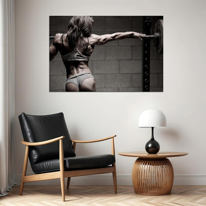 Bodybuilding Sport Muscular Woman Motivational Saying Poster Wall Art Print Home Wall Decor - xonomax