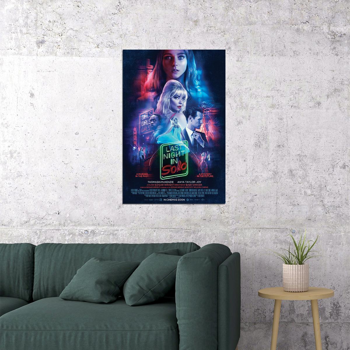 Last Night In Soho Drama Horror Movie Cinema Film Poster Wall Art Print Home Wall Decor - xonomax