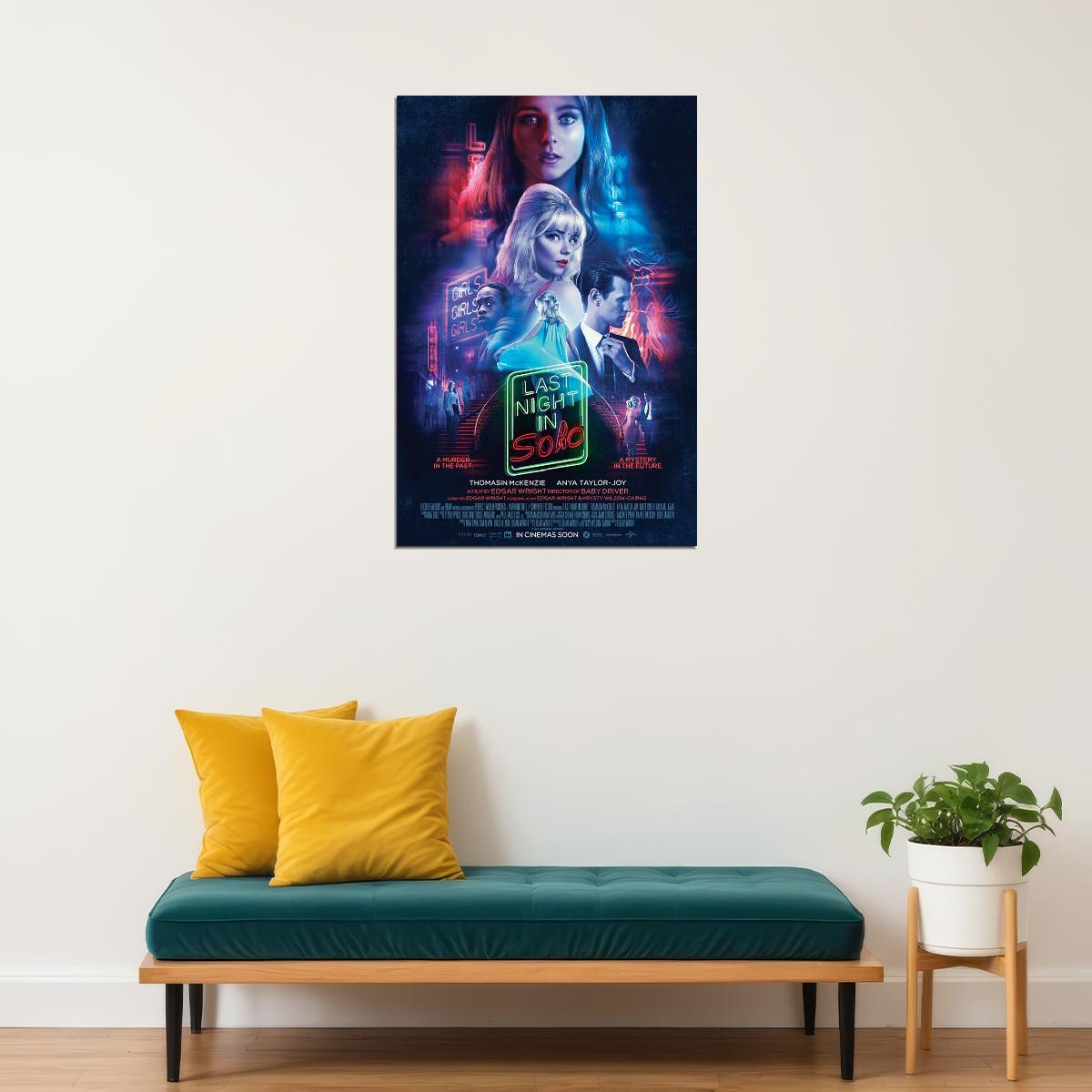 Last Night In Soho Drama Horror Movie Cinema Film Poster Wall Art Print Home Wall Decor - xonomax
