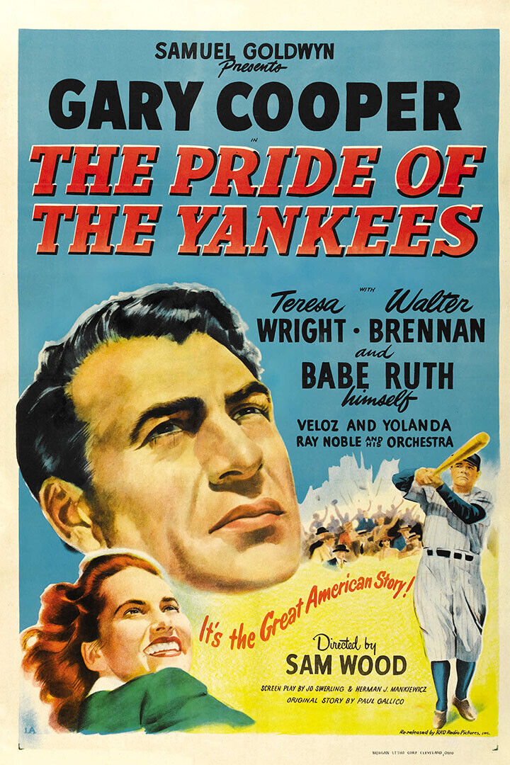 The Pride Of The Yankees Biography Sports Film Movie Poster Wall Art Print Home Wall Decor - xonomax