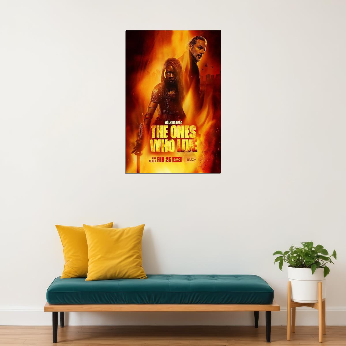 The Walking Dead: The Ones Who Live Thriller Tv Series Poster Wall Art Print Home Wall Decor - xonomax