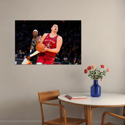 Nikola Jokic Serbian Basketball Player Stars Match Poster Wall Art Print Home Wall Decor - xonomax