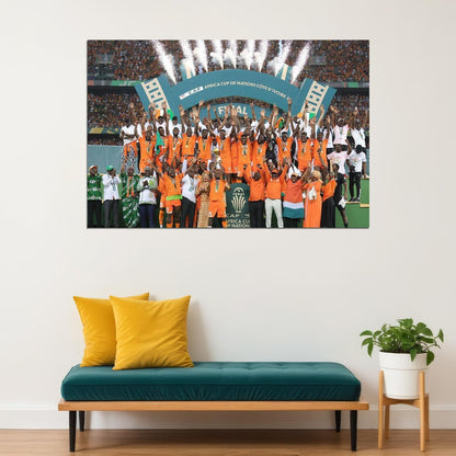 Ivory Coast Africa Nations Football Team Champions Poster Wall Art Print Home Wall Decor - xonomax