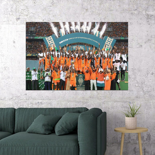 Ivory Coast Africa Nations Football Team Champions Poster Wall Art Print Home Wall Decor - xonomax