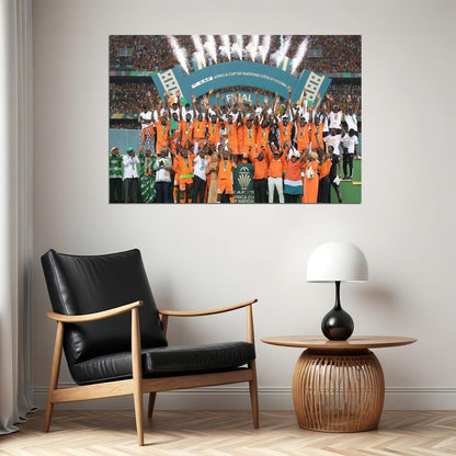 Ivory Coast Africa Nations Football Team Champions Poster Wall Art Print Home Wall Decor - xonomax