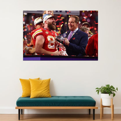 Kansas City Chiefs Champions Travis Kelce Athlete Sport Poster Wall Art Print Home Wall Decor - xonomax