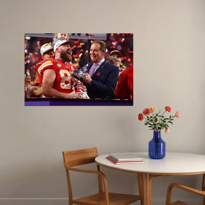 Kansas City Chiefs Champions Travis Kelce Athlete Sport Poster Wall Art Print Home Wall Decor - xonomax