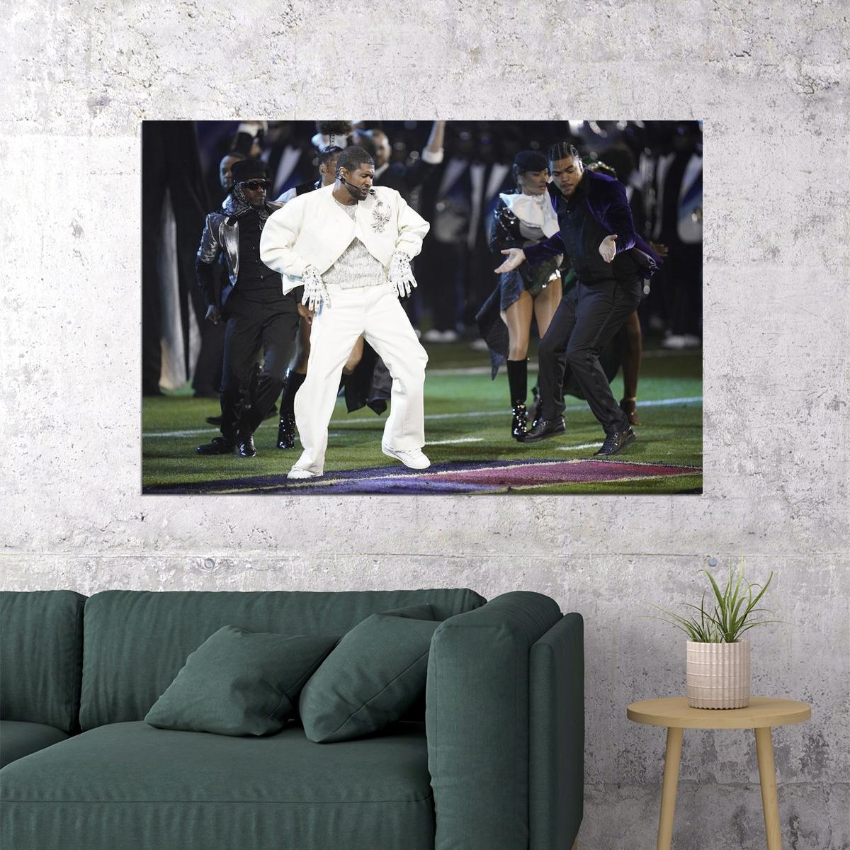 Usher Singer Kansas City Chiefs Champions Celebration Poster Wall Art Print Home Wall Decor - xonomax