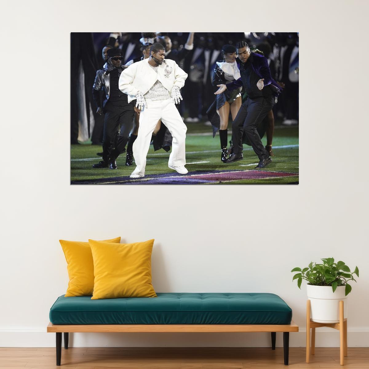 Usher Singer Kansas City Chiefs Champions Celebration Poster Wall Art Print Home Wall Decor - xonomax