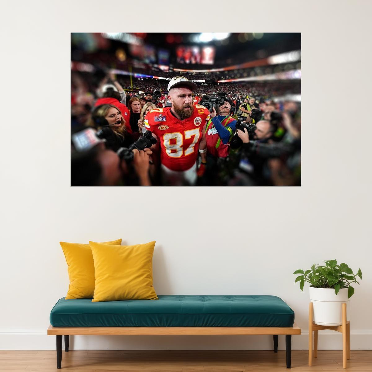 Kansas City Chiefs Champions Travis Kelce Football Sport Poster Wall Art Print Home Wall Decor - xonomax