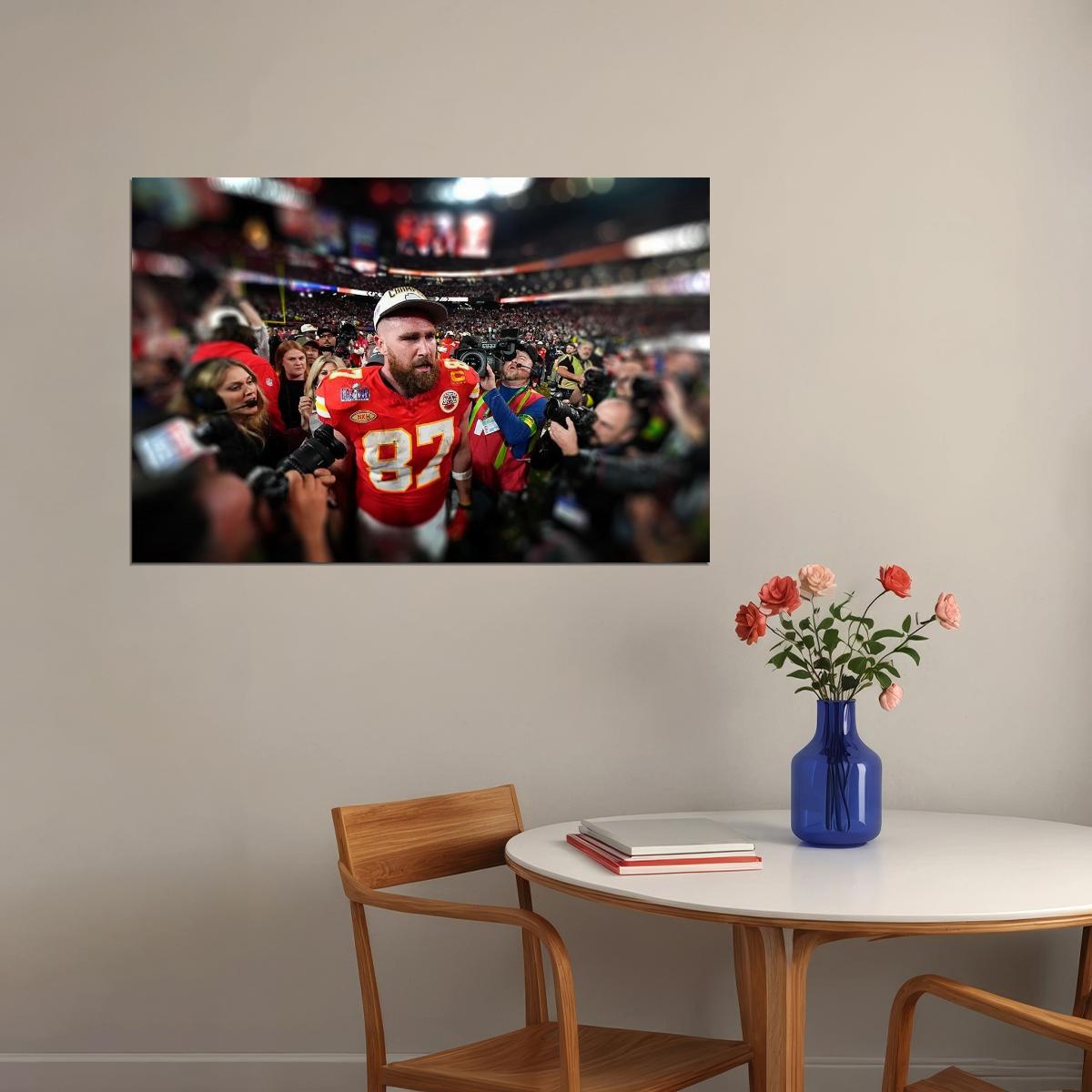 Kansas City Chiefs Champions Travis Kelce Football Sport Poster Wall Art Print Home Wall Decor - xonomax
