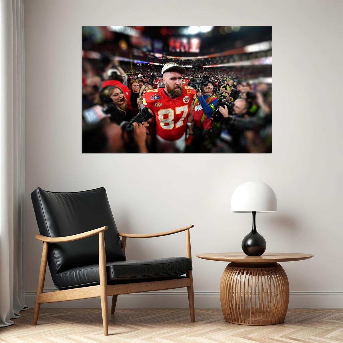 Kansas City Chiefs Champions Travis Kelce Football Sport Poster Wall Art Print Home Wall Decor - xonomax