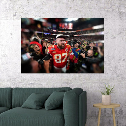 Kansas City Chiefs Champions Travis Kelce Football Sport Poster Wall Art Print Home Wall Decor - xonomax