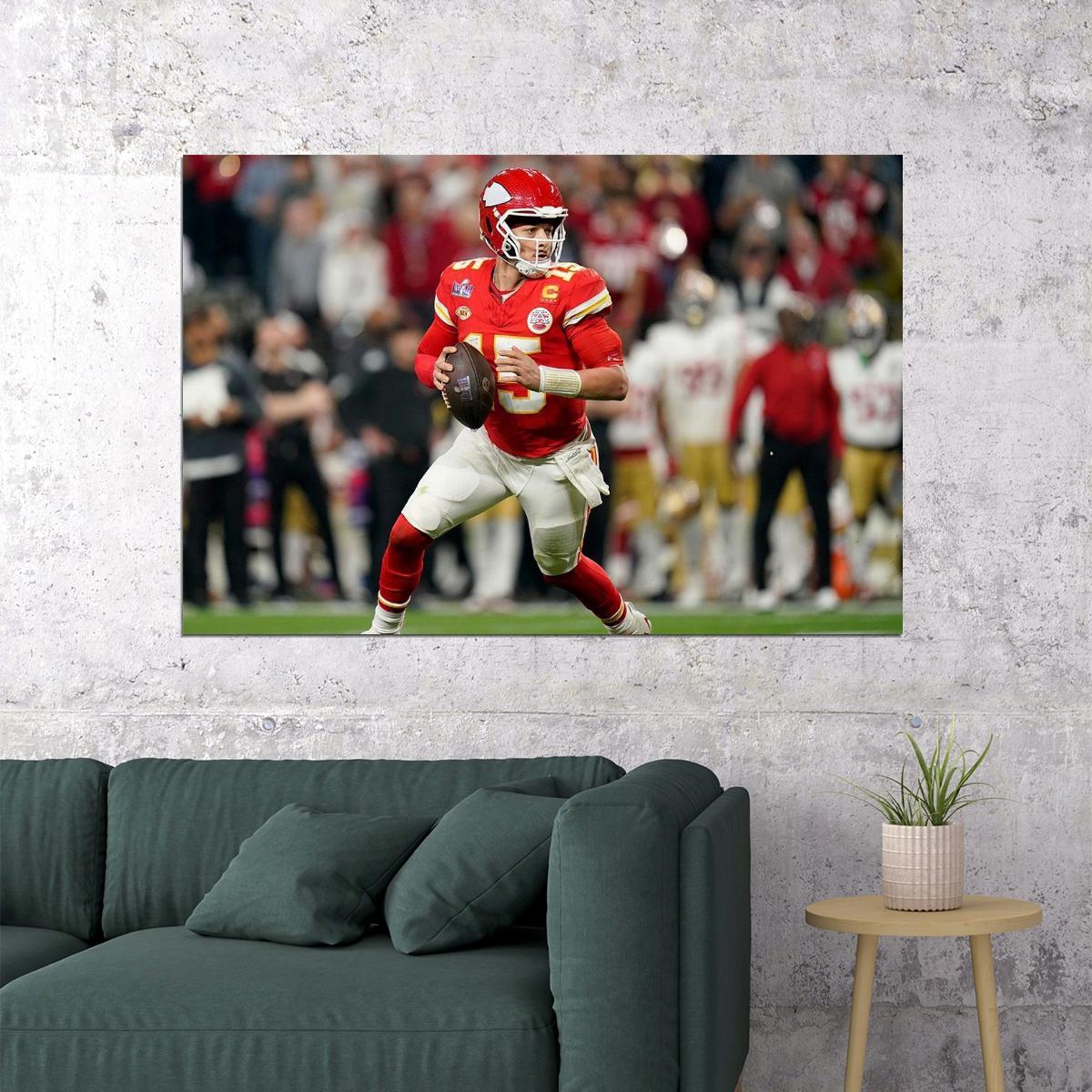 Kansas City Chiefs Football Champions Patrick Mahomes Athlete Poster Wall Art Print Home Wall Decor - xonomax