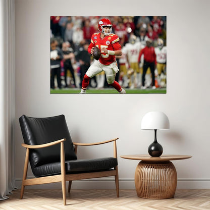 Kansas City Chiefs Football Champions Patrick Mahomes Athlete Poster Wall Art Print Home Wall Decor - xonomax