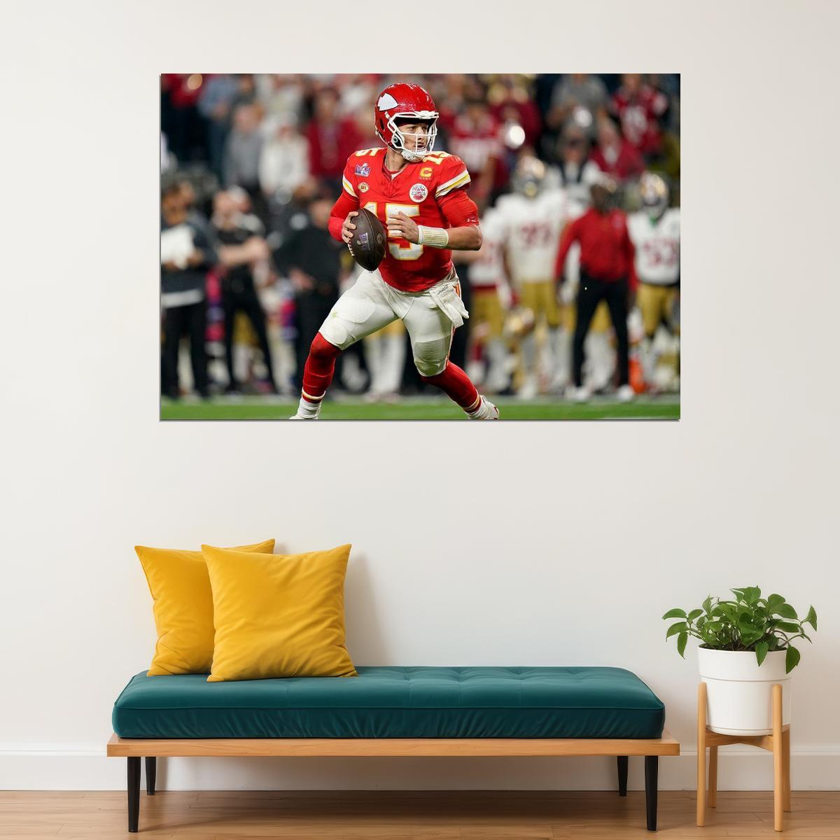 Kansas City Chiefs Football Champions Patrick Mahomes Athlete Poster Wall Art Print Home Wall Decor - xonomax