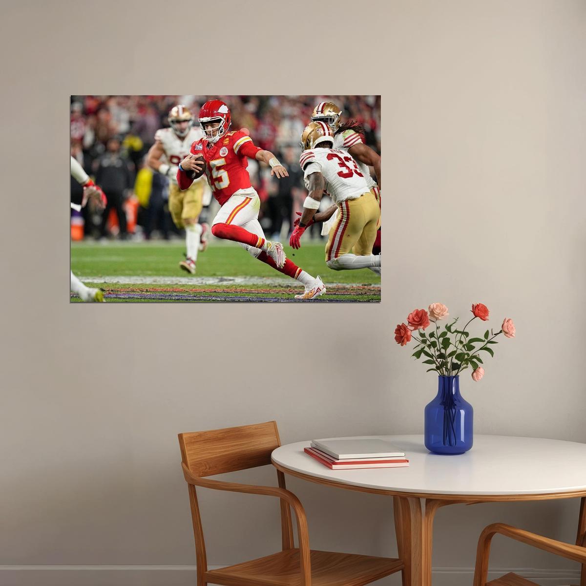 Kansas City Chiefs Football Champions Patrick Mahomes Poster Wall Art Print Home Wall Decor - xonomax