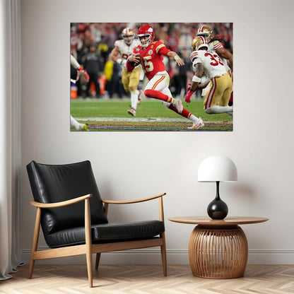 Kansas City Chiefs Football Champions Patrick Mahomes Poster Wall Art Print Home Wall Decor - xonomax